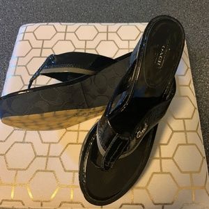 Coach thong wedge sandals